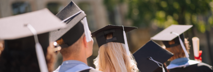 Line of graduating students